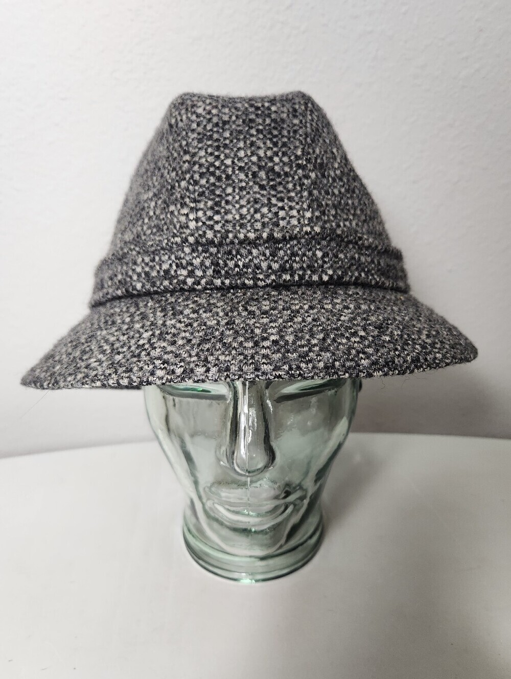 Kangol |L/XL| Vintage 80s/90s Salt & Pepper Tweed Wool Blend Grouser/Jetter Hat